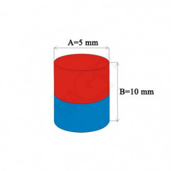 Neodymový magnet válec pr.5x10 N 80 °C, VMM8-N45