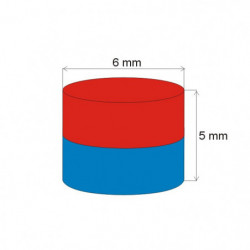 Neodymový magnet válec pr.6x5&nbsp_N 80 °C, VMM7-N42