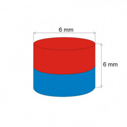 Neodymový magnet válec pr.6x6&nbsp_N 80 °C, VMM4-N35