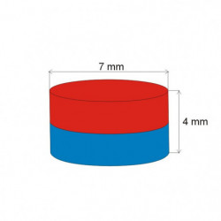 Neodymový magnet válec pr.7x4&nbsp_N 80 °C, VMM7-N42
