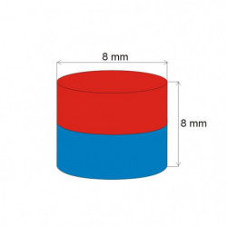 Neodymový magnet válec pr.8x8 Z 150 °C, VMM3SH-N33SH