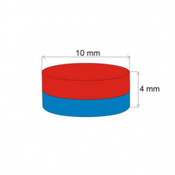Neodymový magnet válec pr.10x4 N 80 °C, VMM4-N35