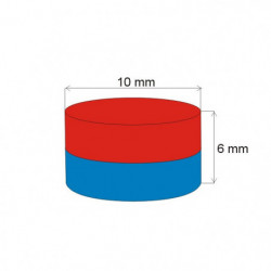Neodymový magnet válec pr.10x6 N 80 °C, VMM7-N42