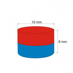 Neodymový magnet válec pr.10x8 N 80 °C, VMM7-N42