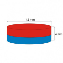 Neodymový magnet válec pr.12x4 N 80 °C, VMM7-N42
