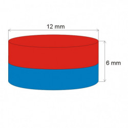 Neodymový magnet válec pr.12x6 N 80 °C, VMM8-N45