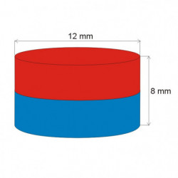 Neodymový magnet válec pr.12x8 N 80 °C, VMM7-N42