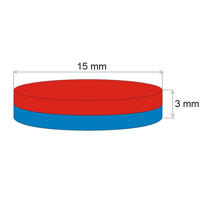 Neodymový magnet válec pr.15x3 N 80 °C, VMM8-N45