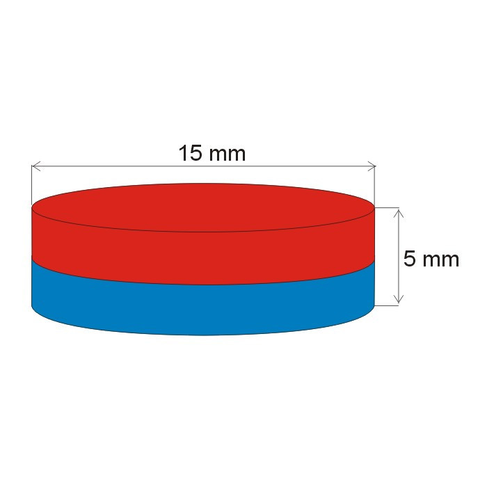 Neodymový magnet válec pr.15x5 N 80 °C, VMM4-N35
