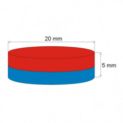 Neodymový magnet válec pr.20x5 N 80 °C, VMM2-N30