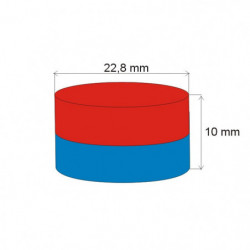 Neodymový magnet válec pr.22,8x10 N 80 °C, VMM5