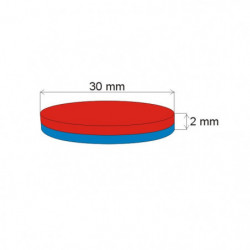 Neodymový magnet válec pr.30x2 N 80 °C, VMM5-N38