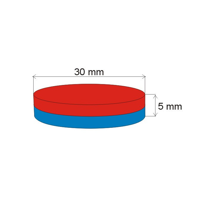Neodymový magnet válec pr.30x5 N 80 °C, VMM5 N38
