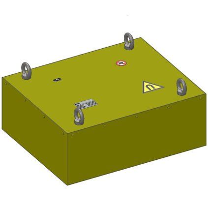 Feritová magnetická deska MD 610 × 496 × 227 mm nad pásový dopravník