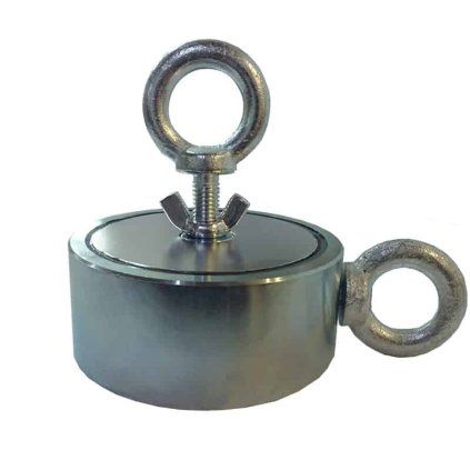 Oboustranný neodymový fishing magnet o průměru 100 mm a síle dvě krát 500 kg