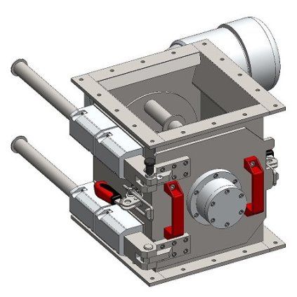 Rotační magnetický separátor MSVR 260 × 260 mm se čtyřmi neodymovými trubicemi