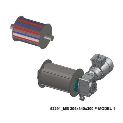 Feritový magnetický buben MB 204 × 340 mm s automatickým čištěním