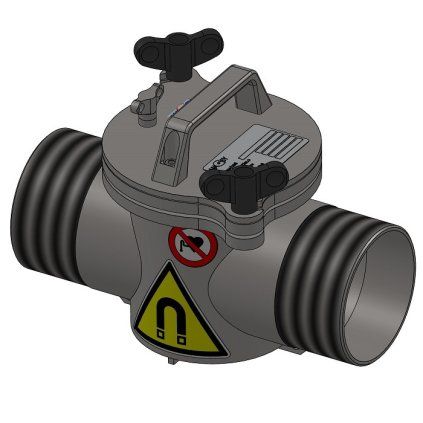 Průtokový magnetický separátor MF 100 CIS se čtyřmi magnetickými trubicemi