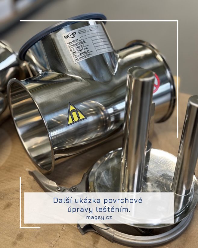 Další ukázka precizní povrchové úpravy leštěním na magnetickém separátoru, která zajišťuje nejen vysokou estetickou...