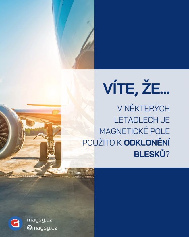 💡Víte, že v některých letadlech je magnetické pole použito k odklonění blesků? 🛩️⚡️⚡️ #MagSy🧲 #magsy #magneticke...