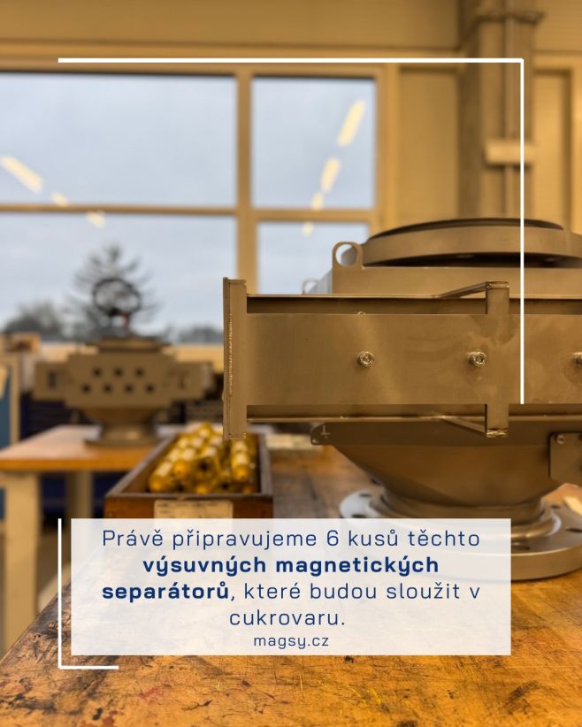 Právě se veškerá naše práce soustředí na výrobu těchto 6 kusů výsuvných magnetických separátorů. Po kompletním dokončení...